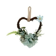 Tahtuvzn Home Decor Decoration Wreath Rattan Heart Shaped Artificial Flower Wall Art Hanging Wedding Door Chair Back Decoration, Gifts for Friend